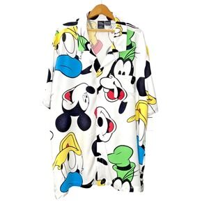 Disney Mickey Mouse MENS 3XL PRE-OWNED‎ Hawaiian Resort All Over Print Shirt